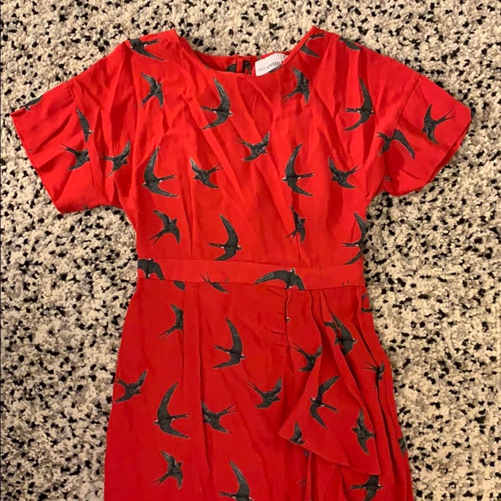 ASOS bird print red dress